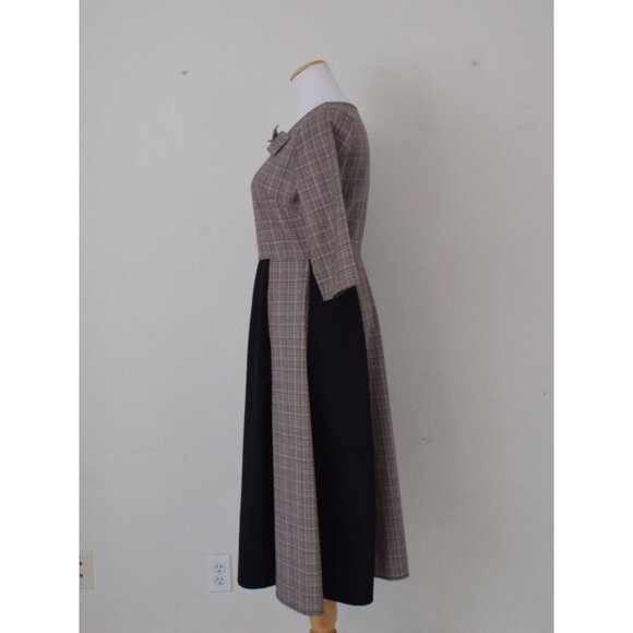 Vintage Black and Plaid Circular Dress size‎ M - Picture 2 of 10